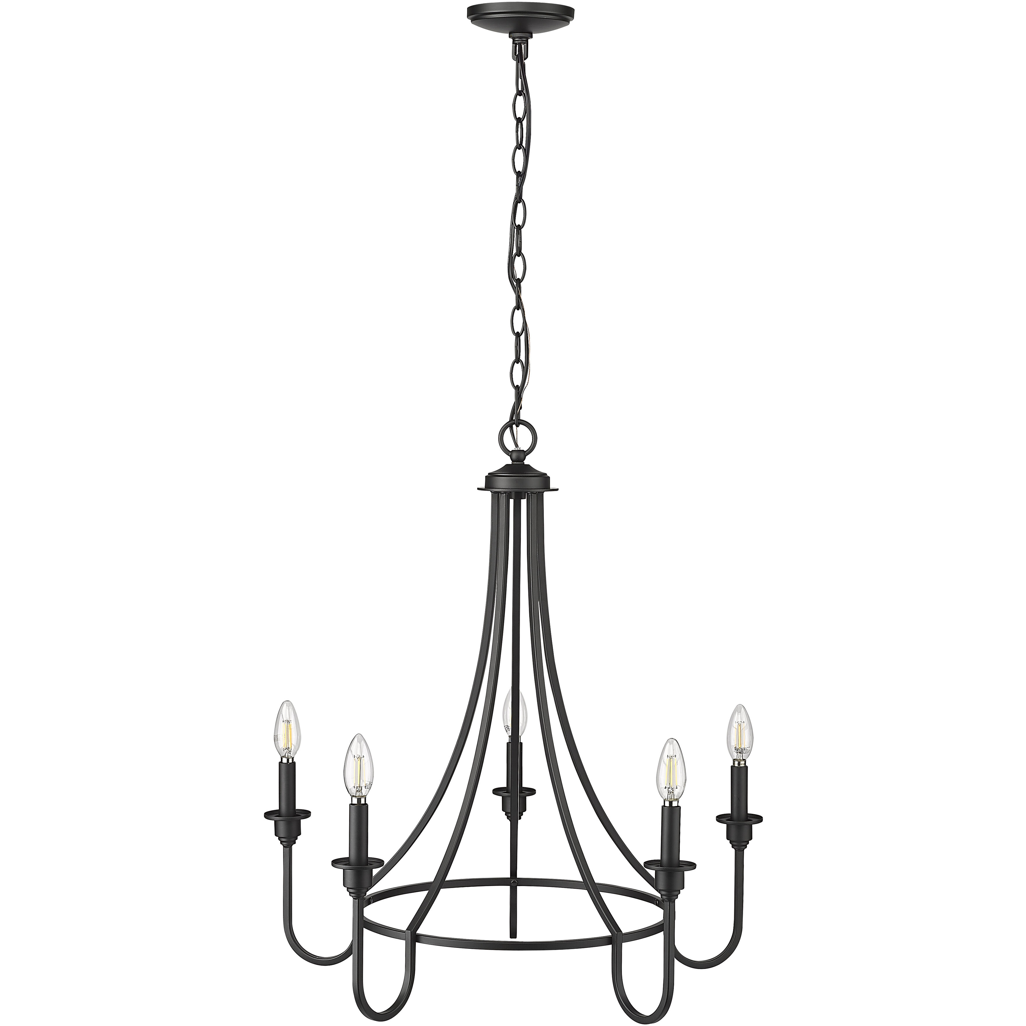 Artemis 5 Light 26.25 inch Matte Black Chandelier Ceiling Light